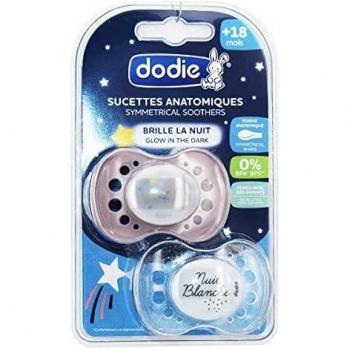 Dodie Anatomical Silicone Pacifiers 18m+ Duo Night Cloud - 2 Pack