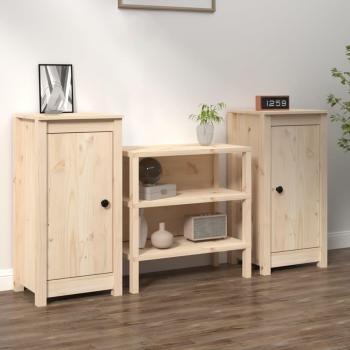 Armario 2 piezas madera maciza de pino 39x35x80 cm