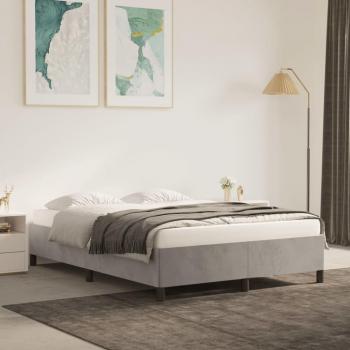 Cama de sol sin colchón gris claro 140x190 cm terciopelo Vidaxl