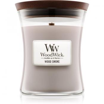 Velas WoodWick Mediana Wood Smoke 658 g unisex con mecha de madera y aroma a humo de leña