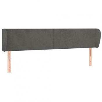 Cabecero de terciopelo gris oscuro 163x23x78/88 cm