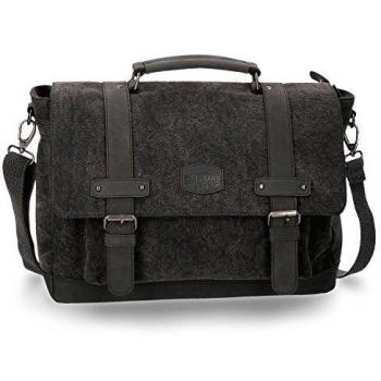 Pepe Jeans Horse Bandolera para Portátil 13,3 Negro 39x29x12 cms Lona