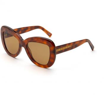 Marni Elephant Island Col. Havana 5UA Unisex Butterfly Sunglasses, Stylish Metal Frame Glasses, Brown, Size: 55 MM