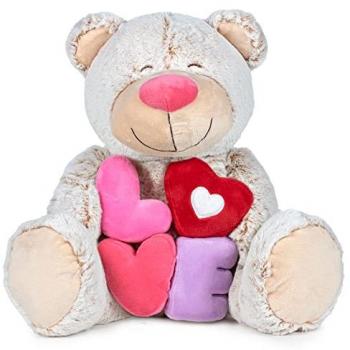 Peluche Lovely Bear 54cm FAMOSA - Oso de Peluche Suave, 54 cm, ideal para regalar en San Valentín
