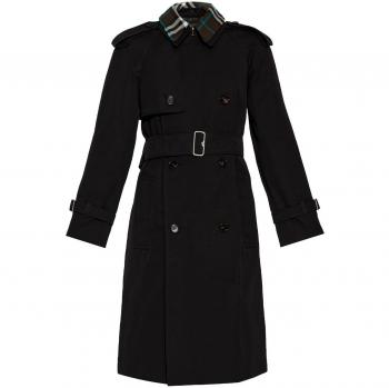 Burberry Women's Black Cotton Trench Coat, Size S