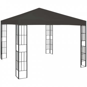 Cenador Gazebo 3x3 m Antracita con estructura de acero, techo de poliéster resistente al agua y protección UV, diseño plegable y portátil