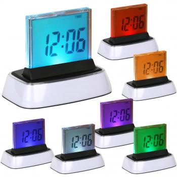 TRIXES Reloj Despertador Y TERMÓMETRO LCD Digital LED 7 Colores
