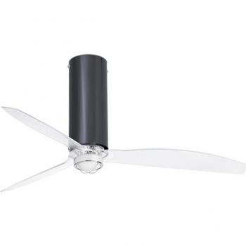 Ventilador de Techo Tubo Acero Difusor Cristal 48,4 Cm con luz DC negro Ø1280mm modelo 32035-10 Faro