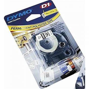 DYMO 16960 Authentic D1 Label Cassette (19mm x 5.5m, Black on White Polyester)