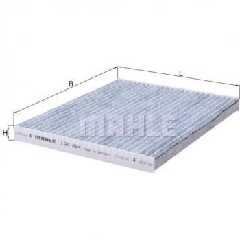 Filtro de habitáculo MAHLE ORIGINAL LAK 464, tipo: Filtro de habitáculo, características: compatible con vehículos para la filtración del aire en el interior del automóvil, diseñado para mejorar la calidad del aire dentro del habitáculo,