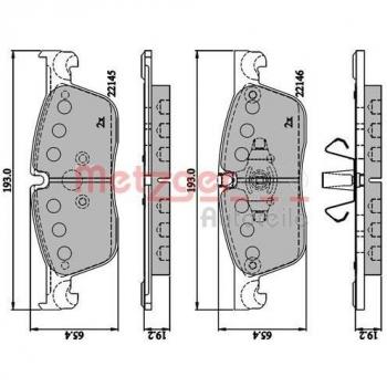 Juego de pastillas de freno METZGER 1170893 para Land Rover y Jaguar, freno a disco