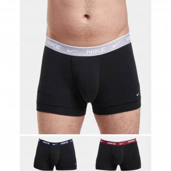 Nike Trunk 3 Pack Everyday Cotton Stretch Boxer Shorts - Black/Red/White - Size S