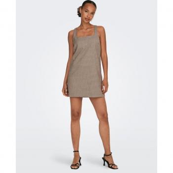 Vestido pichi corto sin mangas y cuello caja Only