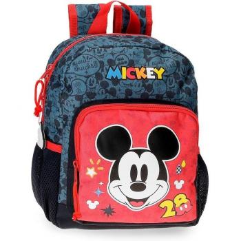 Mochila Preescolar Disney Mickey Get Moving 28cm de Poliéster con Bolsillos Laterales Multicolor