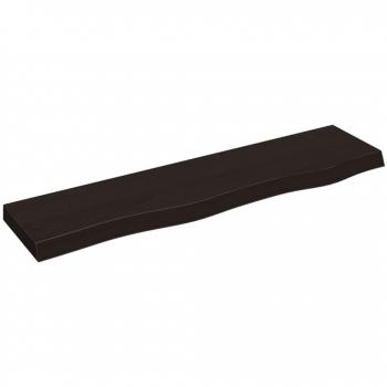 Estante de pared de roble macizo tratado gris oscuro 80x20x4 cm