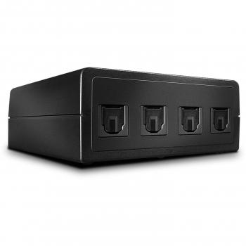 Conmutador de Audio Óptico Automático LINDY de 4 Puertos con Amplificador de Audio 903120898
