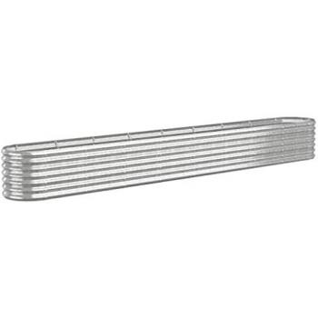 vidaXL Garden Raised Bed Powder-coated Steel 332x40x36 cm Silver