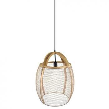 Colgante Coimbra Negro/Cuero 1 Luz Regx37x37cm