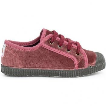 Zapatilla de Terciopelo con Cordones para Niños Pisamonas