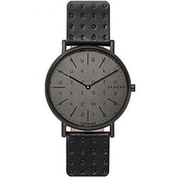 Skagen Mens Analogue Quartz Watch with Leather Strap SKW6490