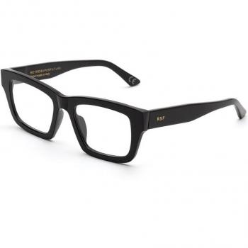 Retrosuperfuture E6A Number 108 Unisex Square Black Eyewear - Black Frame, Size 53, Blue Light Block Available