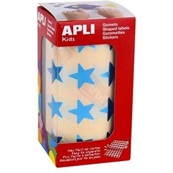 APLI Kids 12052 - Rollo de gomets estrella grande, azul metalizado, 19,5 mm