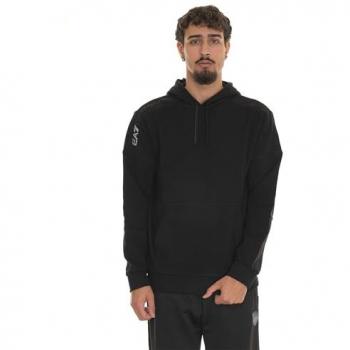 EA7 Logo Series Mens Hooded Sweatshirt Size: Medium, Colour: Black