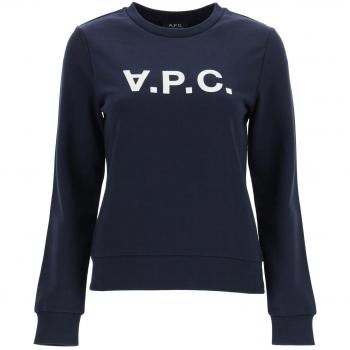 A.P.C. Logo Sweatshirt - Size: L - Color: Blue - Women's