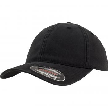 Flexfit Garment Washed Cotton Dad Hat Black Unisex