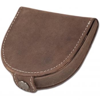 Woodland - Pequeño pequeño Monedero Hecha de, Cuero Natural búfalo Suave en Color Café / Taupe