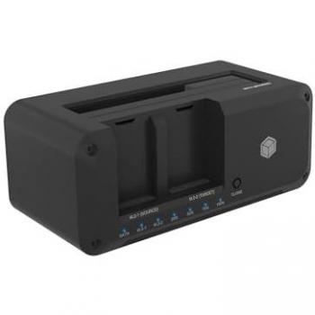 Docking Station Icy Box IB-2924MSCL-C31 para HDD/SSD con función de clonación, compatible con 3 bahías de 2.5/3.5 y M.2 NVMe/SATA, USB