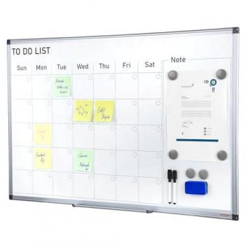 Magnetic Dry Erase Calendar Whiteboard 36 x 24 inches with Monthly Planner and Mobile Tray