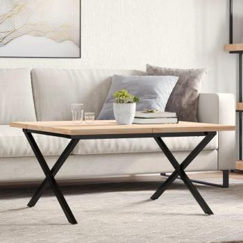 Mesa de centro vidaXL marco de madera maciza de pino y hierro, dimensiones 90x90x45,5 cm, ideal para salón o comedor como mesita auxiliar o mesa de café, color marrón