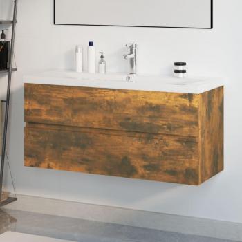 Mueble de baño con lavabo de madera contrachapada en roble ahumado