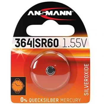 Pila botón de óxido de plata Ansmann 364, 1.55V, 9mAh, tipo SR60