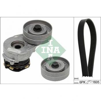 Juego de correas trapezoidales INA V-Ribbed Belt Set 529 0330 10 con rodillos