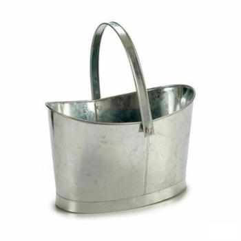 Maceta Cesta Plateada de Zinc 21 x 19,5 x 35,5 cm (Paquete de 12 Unidades)