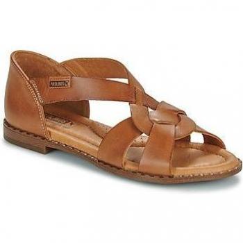 Sandalias planas de mujer de piel con elástico