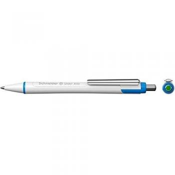 Schneider Slider Xite – Bolígrafo, mecanismo de presión, XB, verde, cuerpo de color blanco de cian