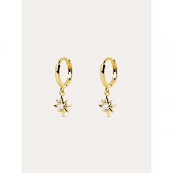 Pendientes de Aro Polar Star en Plata de Ley 925 bañados en oro de 18 Kt