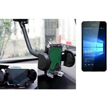 Soporte para coche universal para Microsoft Lumia 650 Dual-SIM c/ ventana de la foto. El apego a disco, rejilla de ventilación o el salpicadero. Sostenedor del montaje del parabrisas de automóviles Aire montaje de la salida salpicadero sistema de soport