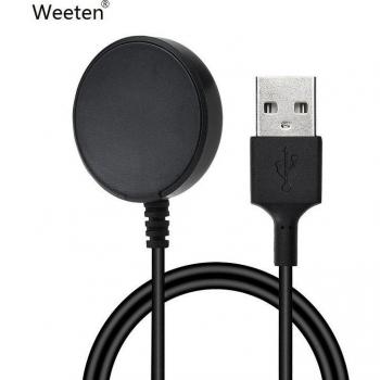 Cargador USB de 1m para Samsung Galaxy Watch 6 / Watch 3 / Watch 4 / 4 Classic / Active / Active 2 / Watch 5 Pro / Watch 5 Classic - Negro