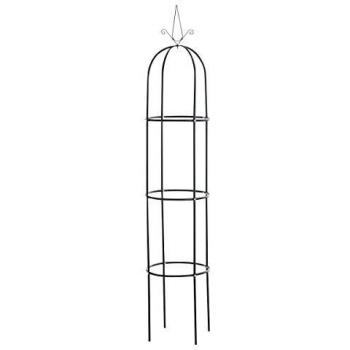 Reja Obelisco para Plantas Trepadoras Romantika Negra 190 cm, Ø 38 cm - 1 Pieza