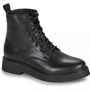 Tommy Jeans Women's Lace Up Flat Boots - Black - Size 38 - Leather