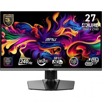 MSI MPG 272URXDE Monitor Gaming QD-OLED 67,3 cm (26,5) 4K Ultra HD 240Hz 0,03ms HDMI/DP 2.1a/USB-C