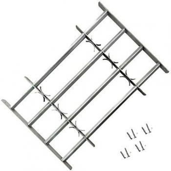 vidaXL Adjustable Security Grille for Windows with 4 Crossbars 500-650mm Safe