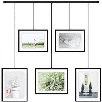 Juego de Marcos de Fotos Umbra Exhibit Estilo Galería Negro para 5 Fotografías