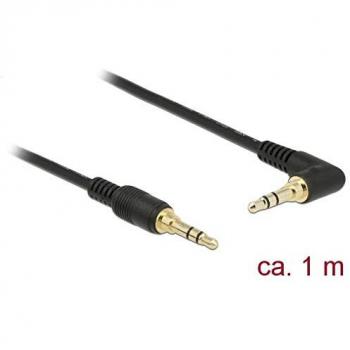 Cable de audio 3.5 mm acodado 1 m con conector TRS de 3 pines