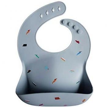 mushie Babero de silicona para bebé | Baberos impermeables de ajuste ajustable