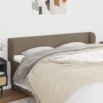 Cabecero de Tela Gris Taupe con Orejas 183x23x78/88 cm